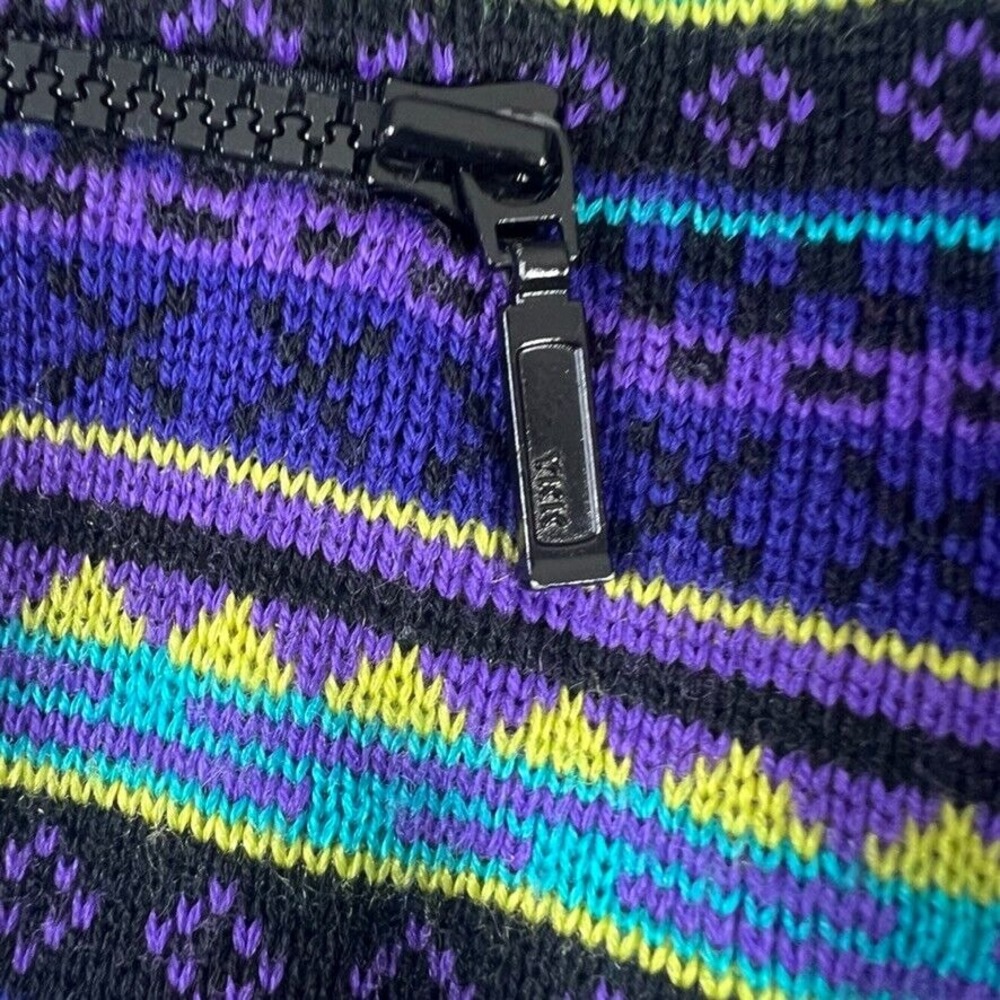 EIR Sports Sweater 1/4 Zip‎ Unisex Medium Gore XCR Fair Isle 80s Vintage Lined - Picture 3 of 11